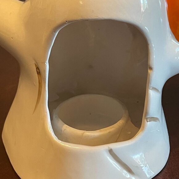 Ghost Tealight Candle Holder With Orange Jack-O-Lantern Accent Halloween Decor - Picture 6 of 7
